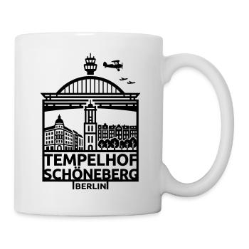 Berlin Tempelhof Schöneberg Wahrzeichen Silhouette - Tasse - Weiß - Rechts