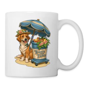 Treats Over Tides Beach Dog Design - Mug - white - Right