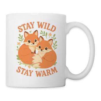 Douces renards dans la forêt – Restez Sauvages, Au Chaud - Mug blanc - blanc - Droite