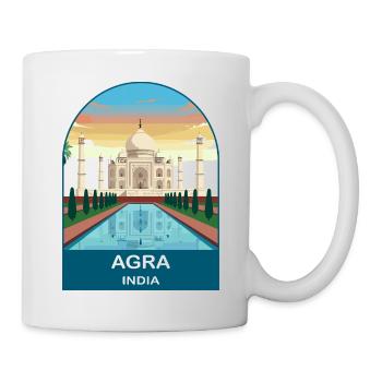 Agra India Taj Mahal Vintage Travel Poster Art - Mug - white - Right