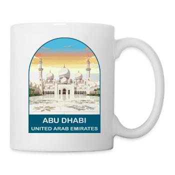 Abu Dhabi UAE Grand Mosque Vintage Travel Poster - Mug - white - Right