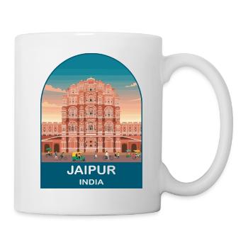 Art d’affiches de voyage vintage Hawa Mahal à Jaipur India - Mug blanc - blanc - Droite