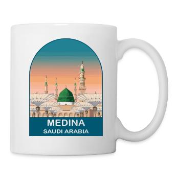Design de voyage de mosquée vintage à Medina en Arabie Saoudite - Mug blanc - blanc - Droite