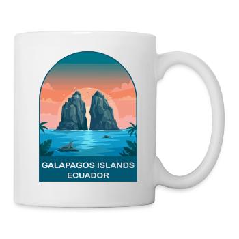 Affiche de voyage vintage des îles Galápagos en Équateur - Mug blanc - blanc - Droite