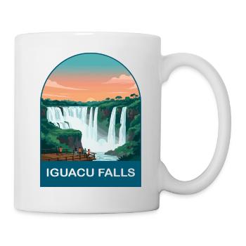 Iguacu Falls Vintage-Wasserfall-Reiseposter-Kunst - Tasse - Weiß - Rechts