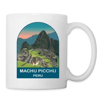 Machu Picchu Pérou Ruines Incas Art de voyage vintage - Mug blanc - blanc - Droite