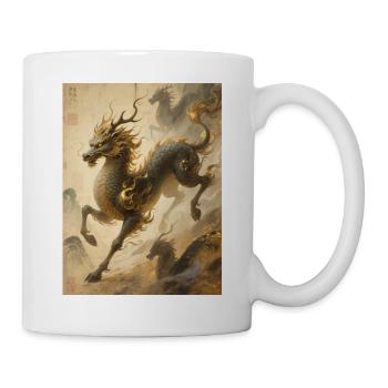Die Jade-Apotheose: Qilin – Ewigkeit - Tasse - Weiß - Rechts