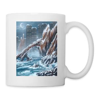 Eisige Steinbrücke über die Stadt - Tasse - Weiß - Rechts