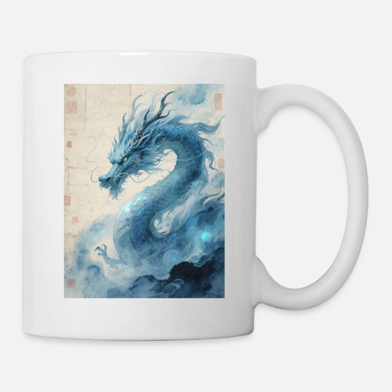 Le Premier Souffle : Dragon Bleu – Renouveau - Mug blanc - blanc
