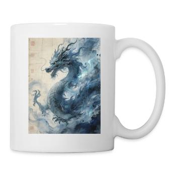 Die Sternennacht: Blauer Drache – Aether - Tasse - Weiß - Rechts