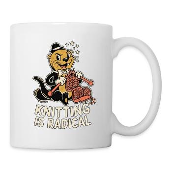 Loutre tricoteuse - Mug blanc - blanc - Droite