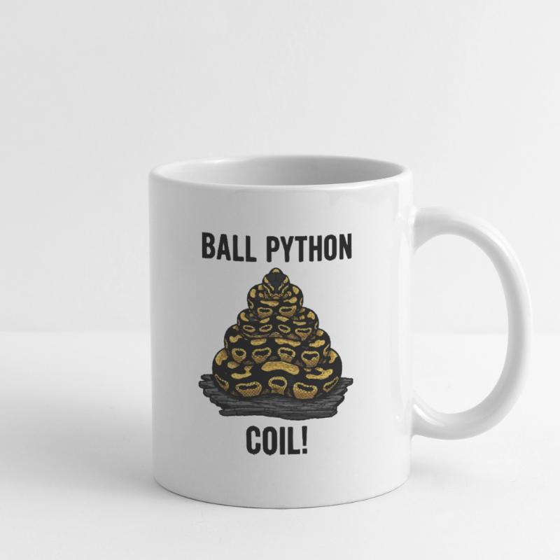 Python Royal Ball Python Coil Reptile Pyramide Mug blanc