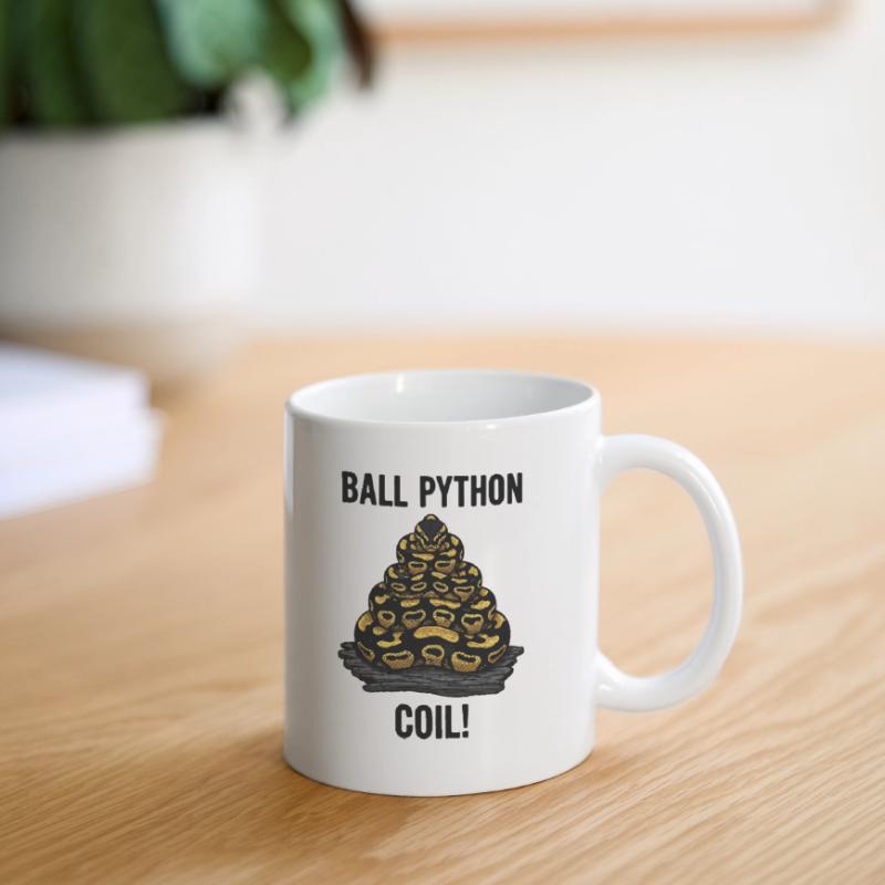 Python Royal Ball Python Coil Reptile Pyramide Mug blanc