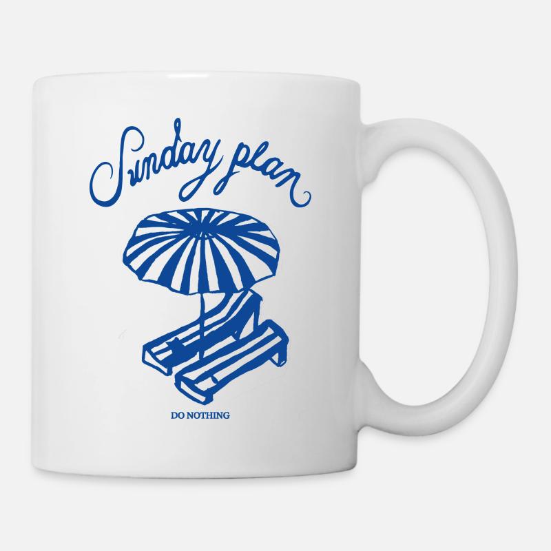 Sunday schedule beach rest - Mug - white