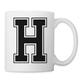 Monogramme Noir Jaune Maison du Collège initiale H - Mug blanc - blanc - Droite