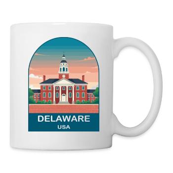 Delaware USA Vintage-Reiseplakat-Kunst - Tasse - Weiß - Rechts