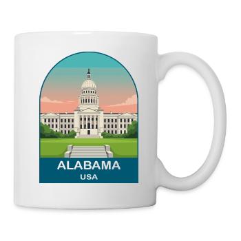 Alabama USA Vintage-Reiseposter-Kunst - Tasse - Weiß - Rechts