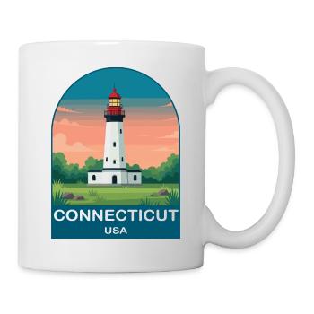 Art d’affiches de voyage vintage Connecticut USA - Mug blanc - blanc - Droite