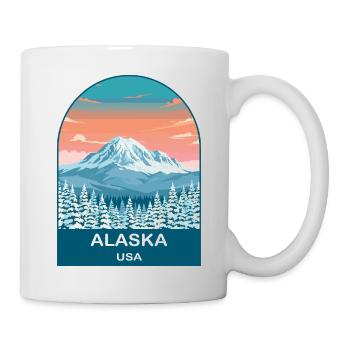 Art d’affiches de voyage vintage Alaska USA - Mug blanc - blanc - Droite