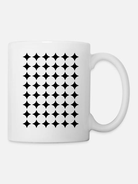 Geometrische Kreismustergitter - Tasse - Weiß