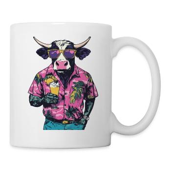 Kuh Comic Sommer - Tasse - Weiß - Rechts