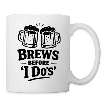 Bachelor Party Shirt Men Beer – Brews Before I Do - Mug - white - Right