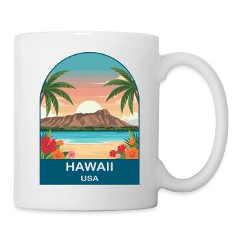 Hawaii USA Vintage-Reiseplakat-Kunst - Tasse - Weiß - Rechts