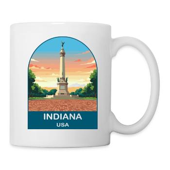 Indiana USA Vintage-Reiseposter-Kunst - Tasse - Weiß - Rechts