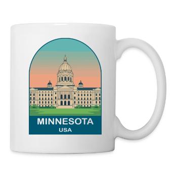Minnesota USA Vintage-Reiseplakat-Kunst - Tasse - Weiß - Rechts