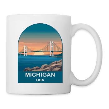 Michigan USA Vintage-Reiseposter-Kunst - Tasse - Weiß - Rechts
