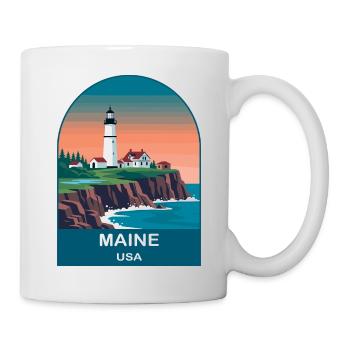 Maine USA Vintage Travel Poster Art - Mug - white - Right