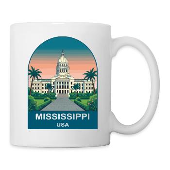 Mississippi USA Vintage-Reiseplakat - Tasse - Weiß - Rechts