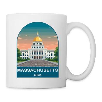 Massachusetts USA Vintage-Reiseplakat - Tasse - Weiß - Rechts