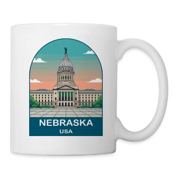 Nebraska USA Vintage Travel Poster Art - Mug - white - Right