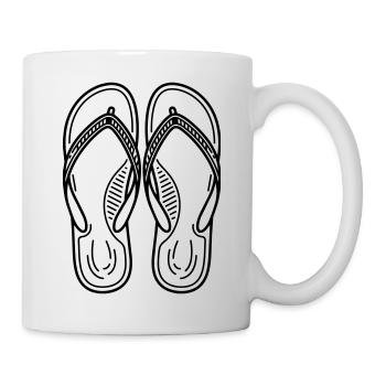 Sommer-Flip-Flops - Tasse - Weiß - Rechts