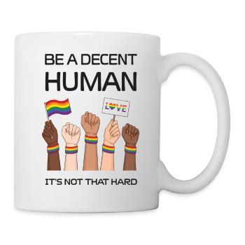 1085Pride Month LGBTQ - Be a Decent Human - Mug - white - Right