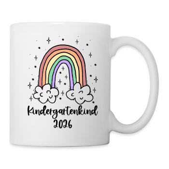 Kindergartenkind 2026 Regenbogen Bunt Kindergarten - Tasse - Weiß - Rechts