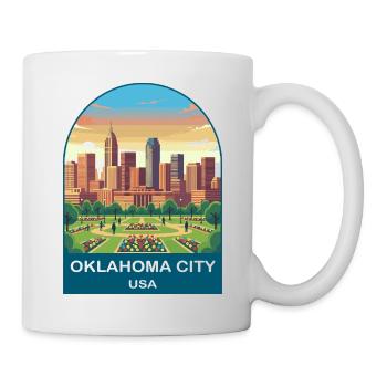 Oklahoma City USA Vintage-Reiseplakat - Tasse - Weiß - Rechts