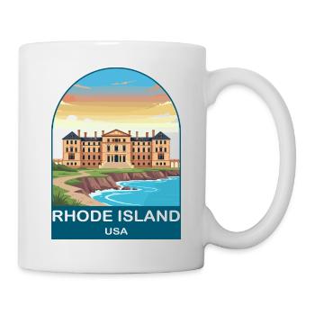 Rhode Island, USA Vintage-Reiseposter - Tasse - Weiß - Rechts