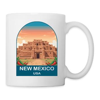 New Mexico USA Vintage-Reiseposter-Kunst - Tasse - Weiß - Rechts