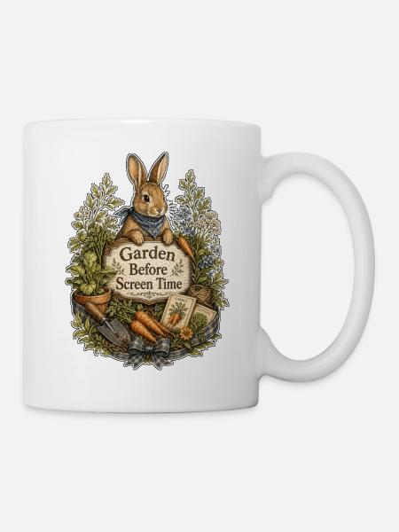 Garden Before Screen Time - Tasse - Weiß