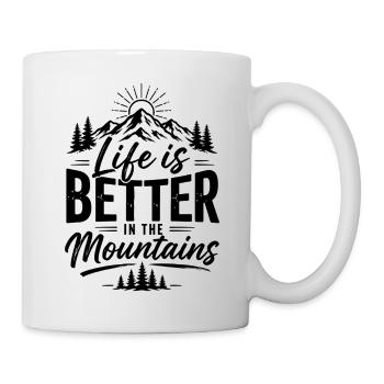 Life is Better in the Mountains – Vintage Outdoor - Mug - white - Right