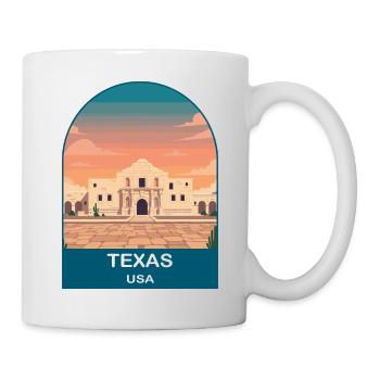Texas USA Vintage-Reiseplakatkunst - Tasse - Weiß - Rechts