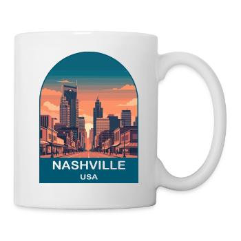 Nashville USA Vintage Reiseplakat-Kunst - Tasse - Weiß - Rechts