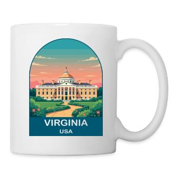 Virginia USA Vintage-Reiseplakat-Kunst - Tasse - Weiß - Rechts