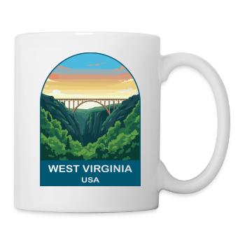 West Virginia USA Vintage-Reiseplakat - Tasse - Weiß - Rechts