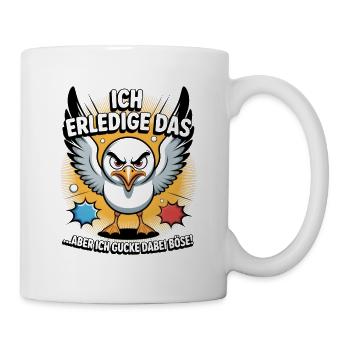 Möwe Seevogel Ich erledige das - Tasse - Weiß - Rechts
