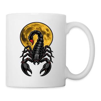 Schwarzer Skorpion unter mystischem gelben Mond - Tasse - Weiß - Rechts