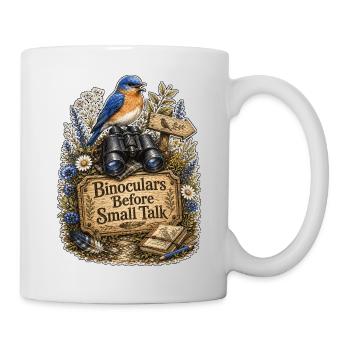Binoculars Before Small Talk Clouds - Mug - white - Right