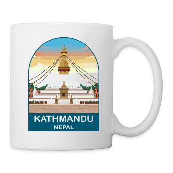 Kathmandu Nepal Boudhanath Stupa Travel Design - Mug - white - Right